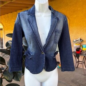 Jessica Simpson Dark Blue Denim Blazer
